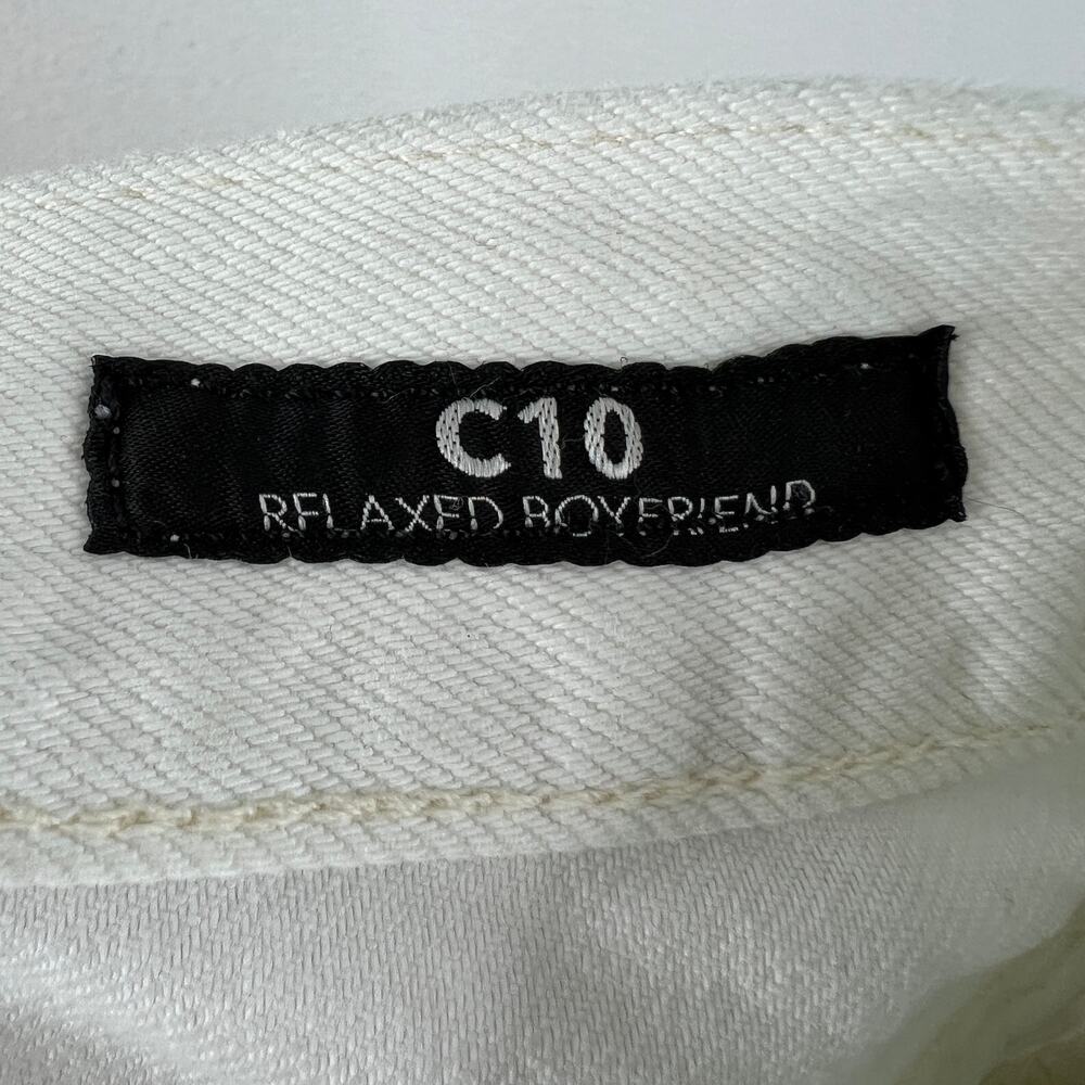 PRPS White C10 Relaxed Boyfriend Straight Leg Crop Jean 100% Cotton High Rise 27 - Picture 8 of 11
